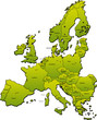 Europakarte grün, Länder Europas, Vektor