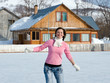 woman with ice skates