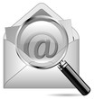 enveloppe mail et loupe
