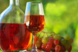 Portuguese rose wine and grapes.