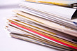 Stack of messy document folders