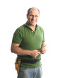 contractor repairman with tool belt and hammer contractor repairman with tool belt and hammer
