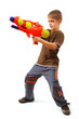 Young boy with water gun Young boy with water gun