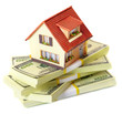 house on packs of banknotes