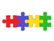 puzzle teile bunt in reihe