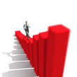 businessman run up on graph businessman run up on graph