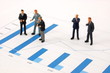 business man over economic chart