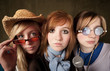 Photo: Three Young Girls with Microphone Three Young Girls with Microphone