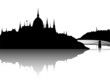 Budapest city view with reflection