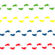 4 traces de pieds couleurs primaires