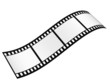 film strip with empty frames isolated on white