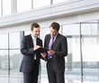 Two businessmen discussing business