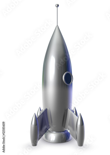 Illustration: Shiny Rocket isolated on white background Shiny Rocket isolated on white background