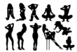 Vector: Set of vector girls in lingerie Set of vector girls in lingerie