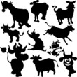 cow illustration vector silhouettes