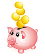 Piggy bank and money Piggy bank and money