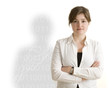 Young woman with graphics in her shadow Young woman with graphics in her shadow