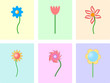 Set of color tile with flower background , vector Set of color tile with flower background , vector