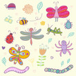 Funny cartoon insects