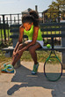 Teenage female tennis player