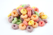 pile of colored cereal isolated