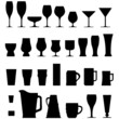 Vector set of alcohol glasses and mugs Vector set of alcohol glasses and mugs
