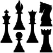 Vector silhouettes of chess pieces Vector silhouettes of chess pieces