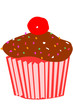 Vector Cartoon cupcake