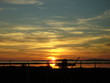 Filet de pêche au coucher de soleil