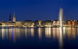 Binnenalster, Fontäne, Michel, Hamburg