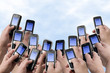 Mobil Phones - Many Hands and Phones