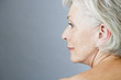 Photo: A senior woman's face in profile A senior woman's face in profile