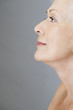 A profile portrait of an attractive senior woman
