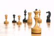 Some chessmen on a chessboard
