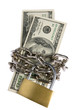 dollars with chain on white background dollars with chain on white background