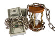 dollars with chain on white background dollars with chain on white background