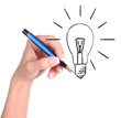 Hand drawing light bulb Hand drawing light bulb