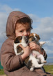 fillette et chiots fillette et chiots