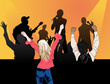 dancing people on musical concert