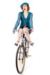 Photo: funny girl on bicycle funny girl on bicycle