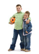 Brothers with football