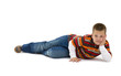 Boy lying on floor