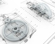 mechanical sketch with gears