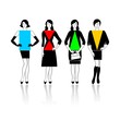 Four types of a female figure