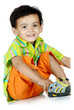 boy over white background