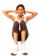 Studio shot of a young fit girl DOING SIT UPS,