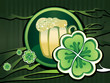 Decorative Background With Shamrock and beer