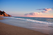 Foto: Mediterranean beach in sunset,liguria , italy Mediterranean beach in sunset,liguria , italy