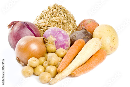 Photo: Root Vegetables Isolated on White Root Vegetables Isolated on White