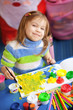 Little girl painting